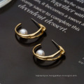 Shangjie oem pendientes de perlas simples pendientes de diseño hueco arenos de luzo de lujo de oro